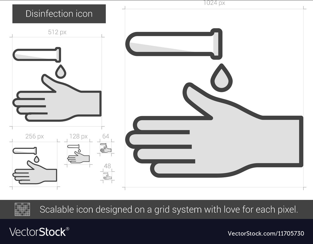 Disinfection line icon