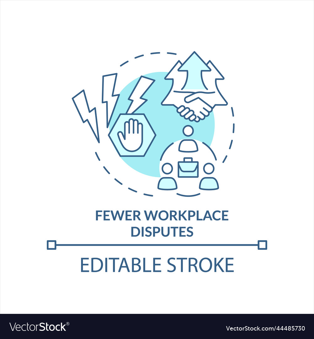 Weniger Arbeitsplatzstreitigkeiten Türkis Konzept-Ikone