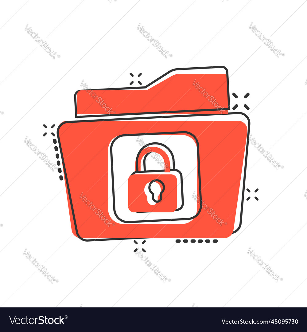 Files folder permission icon in comic style vector image Files folder permission icon in comic style