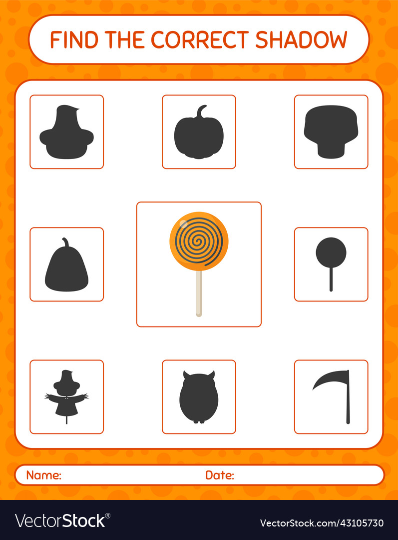 Find the correct shadows game with lollipop