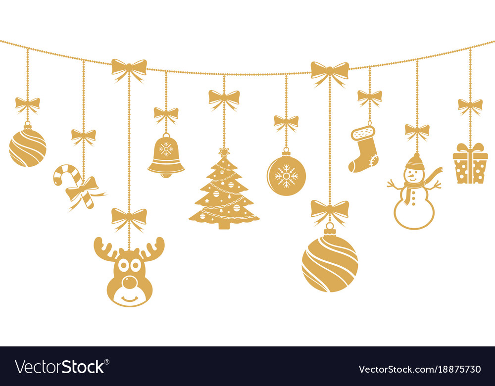 Golden Christmas Ornaments