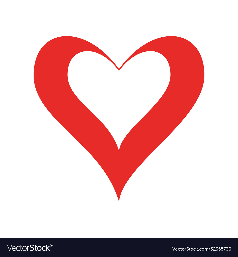 Heart inside flat style icon design