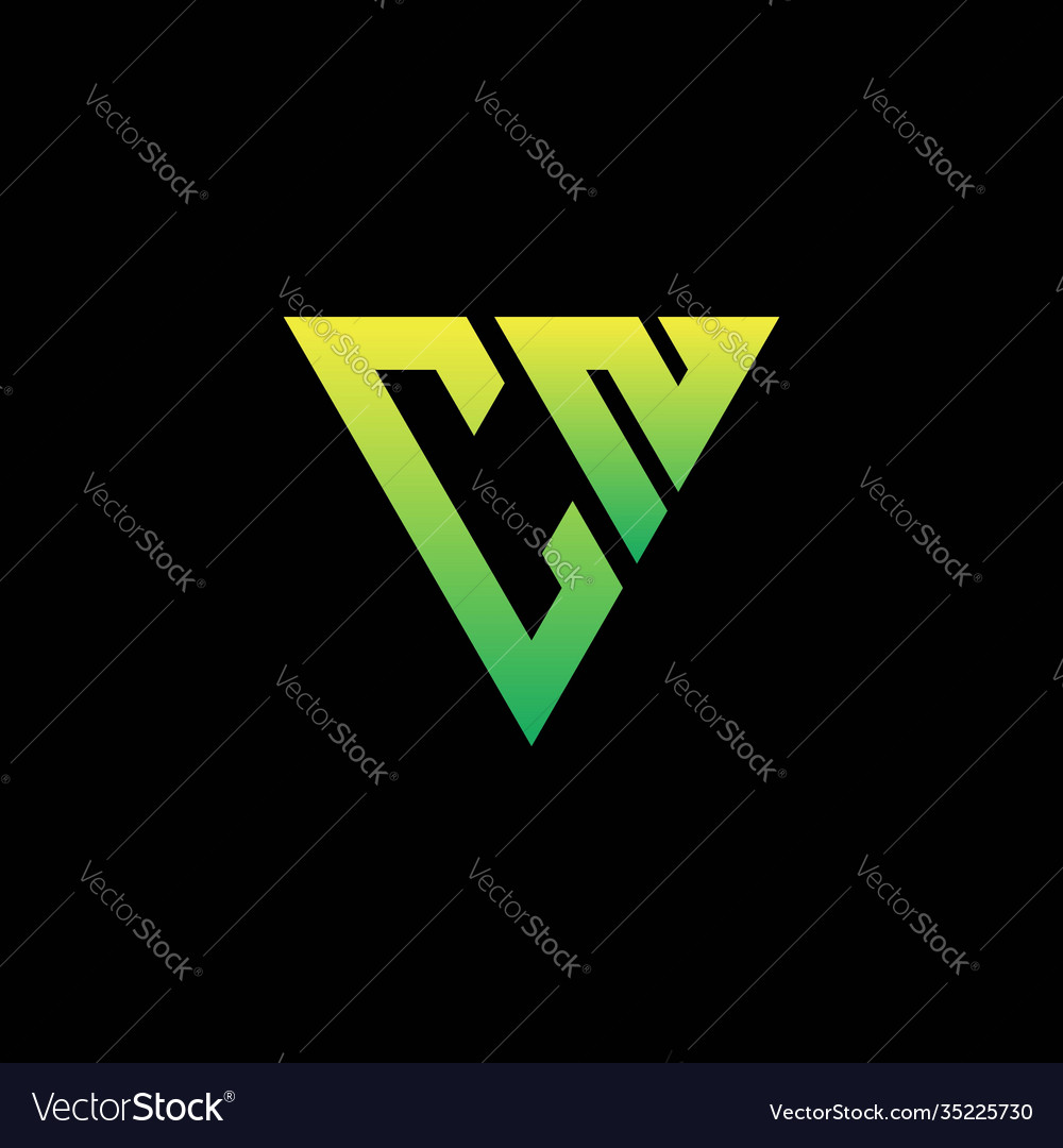 Initial triangle logo monogram with shape vector image Initial triangle logo monogram with shape
