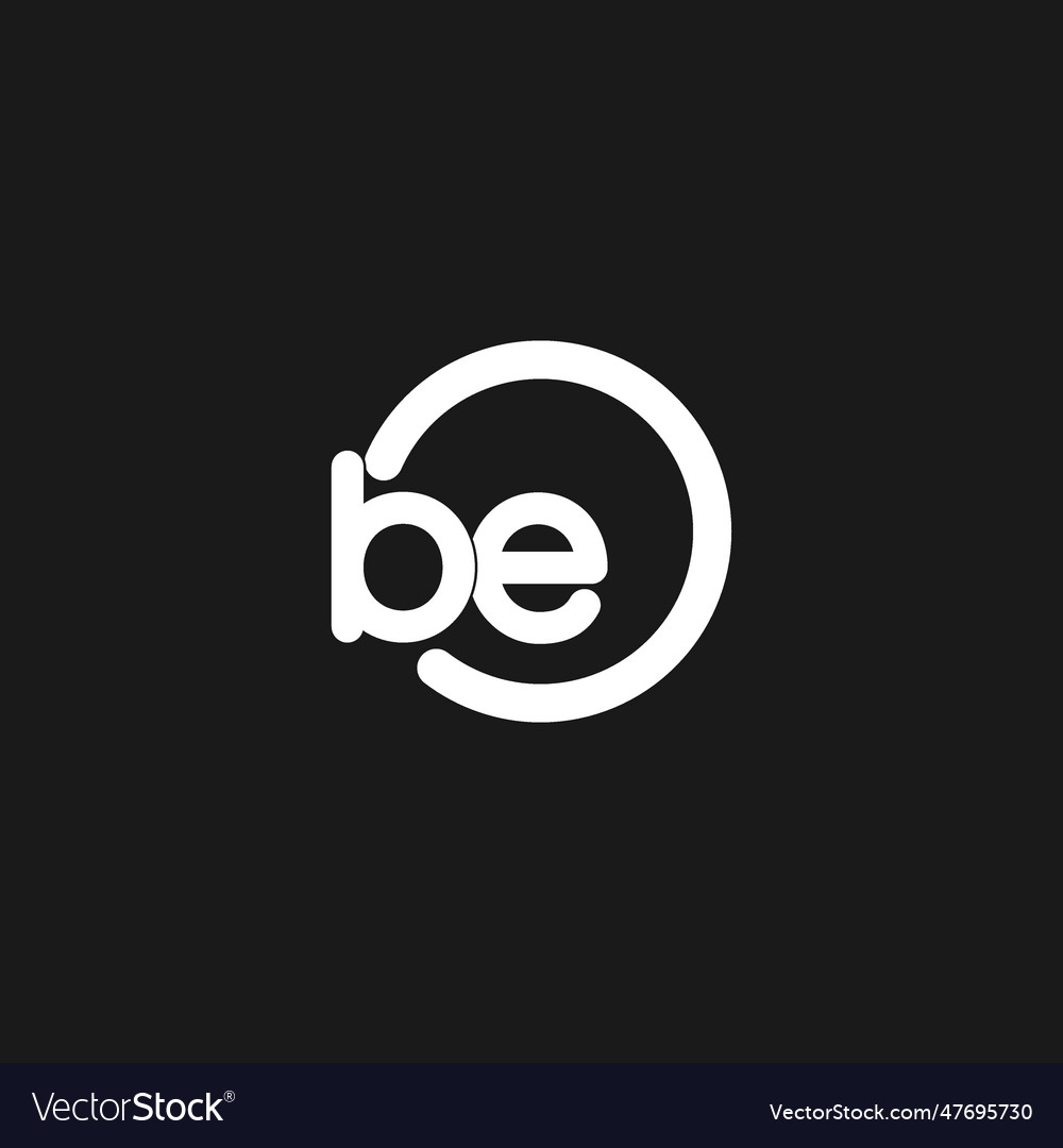 Initials be logo monogram with simple circles vector image Initials be logo monogram with simple circles