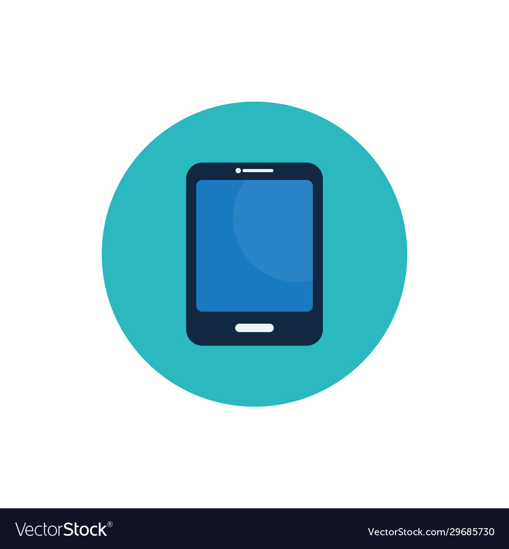 Isolated digital smartphone flat block style icon