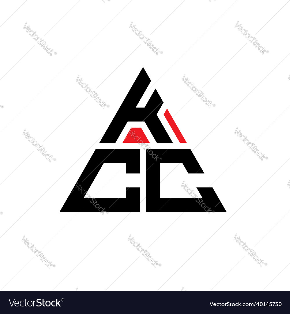 Kcc triangle letter logo design Royalty Free Vector Image