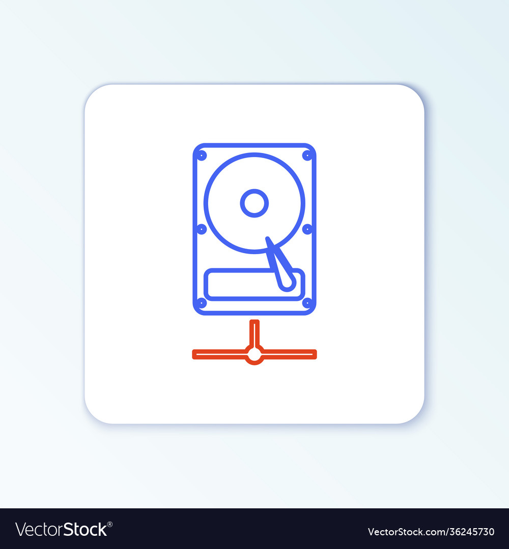 Line hard disk drive on sharing network icon