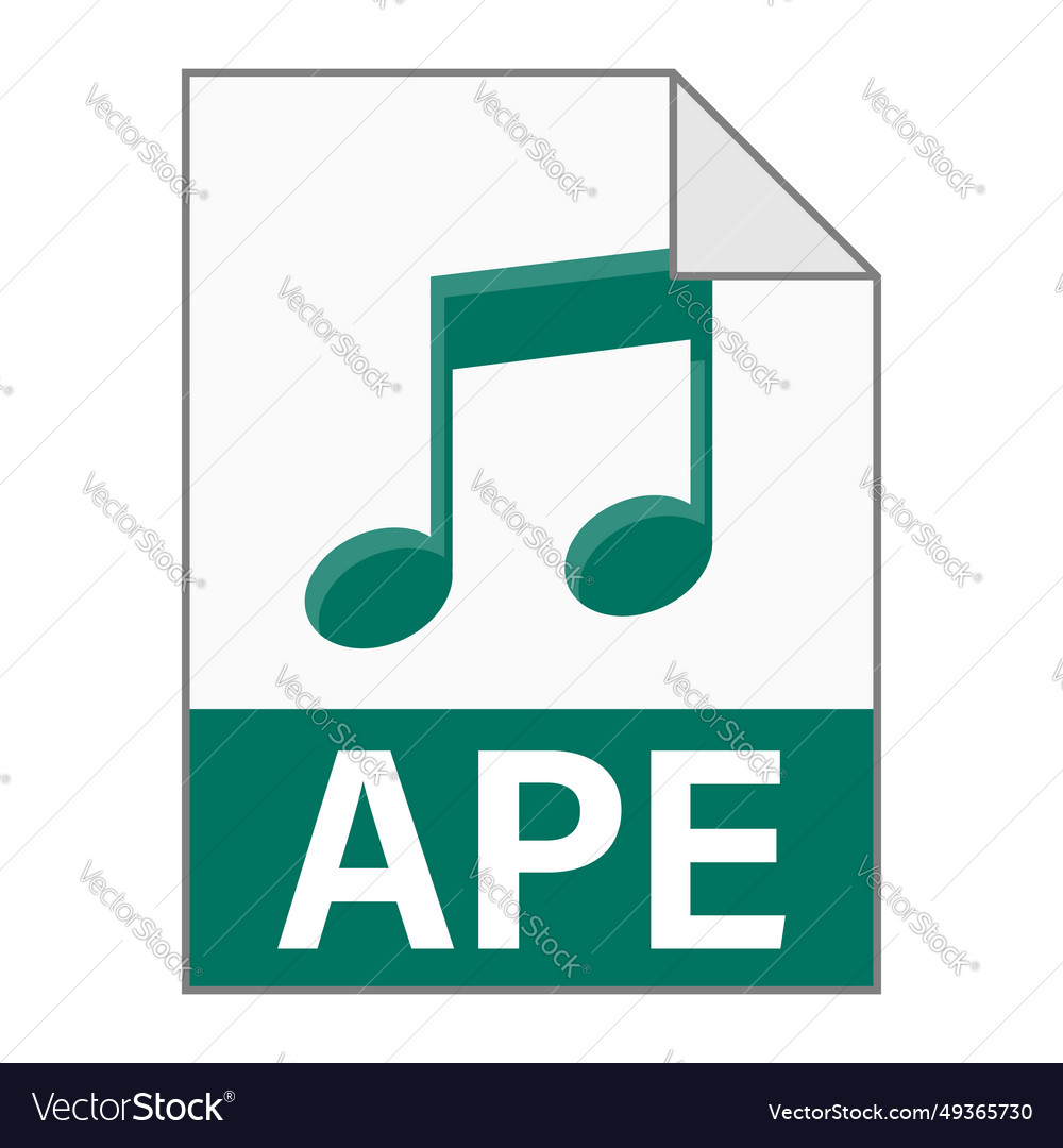 Modern flat design of ape file icon for web vector image Modern flat design of ape file icon for web
