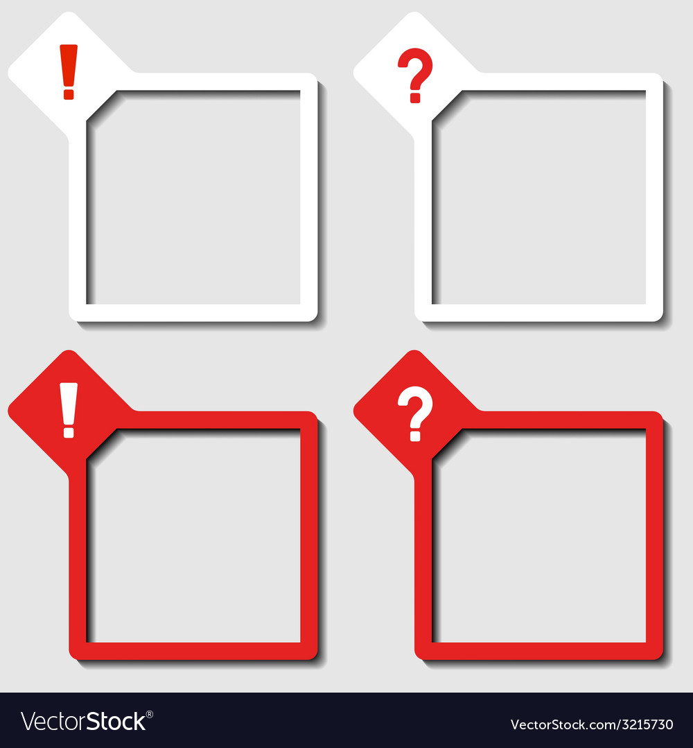 Paper frames exclamation question mark