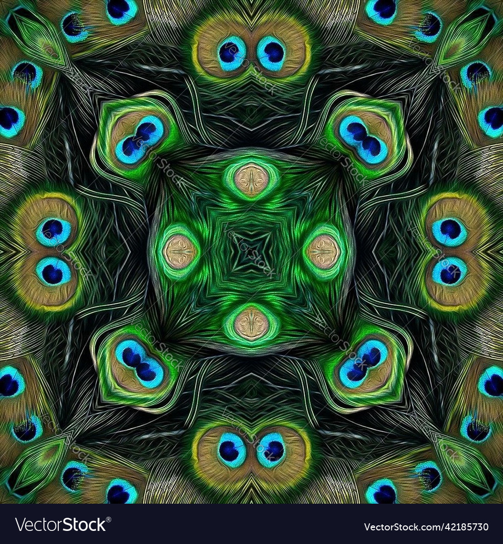 Peacock feathers design seamless pattern