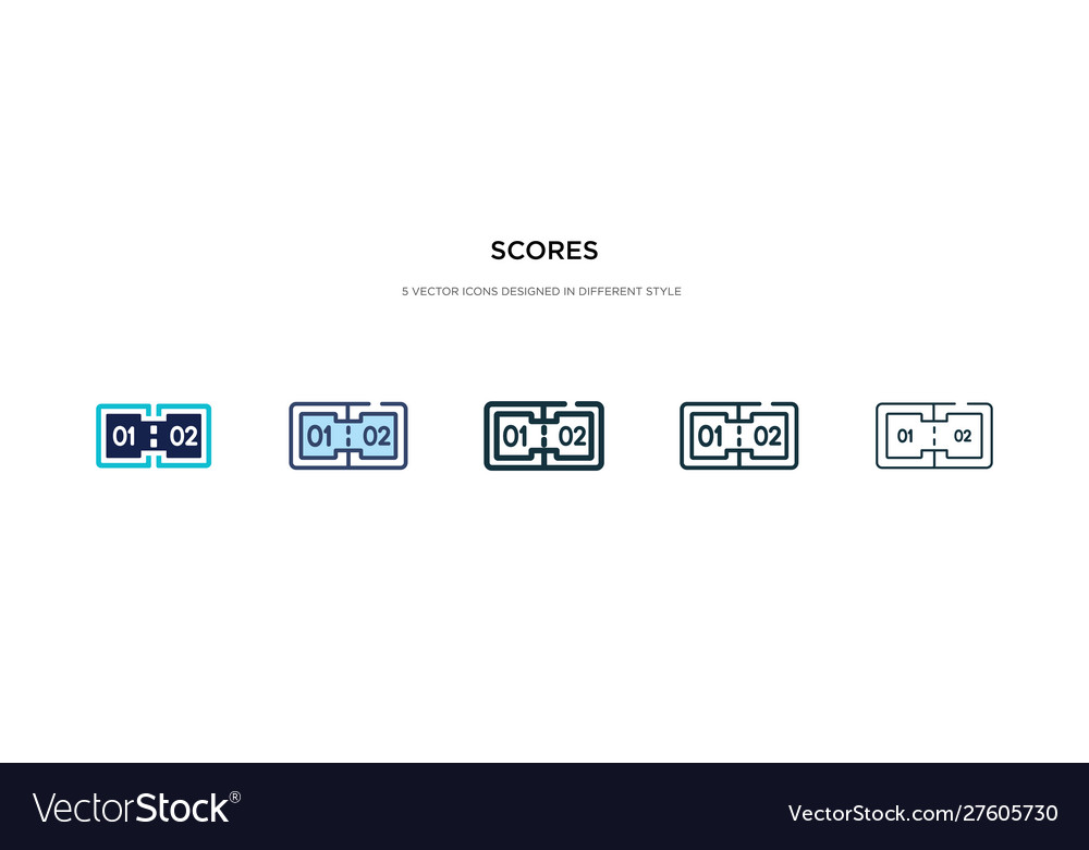 Scores icon in different style two colored