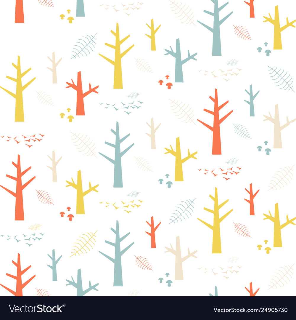 Seamless pattern with colorful nature