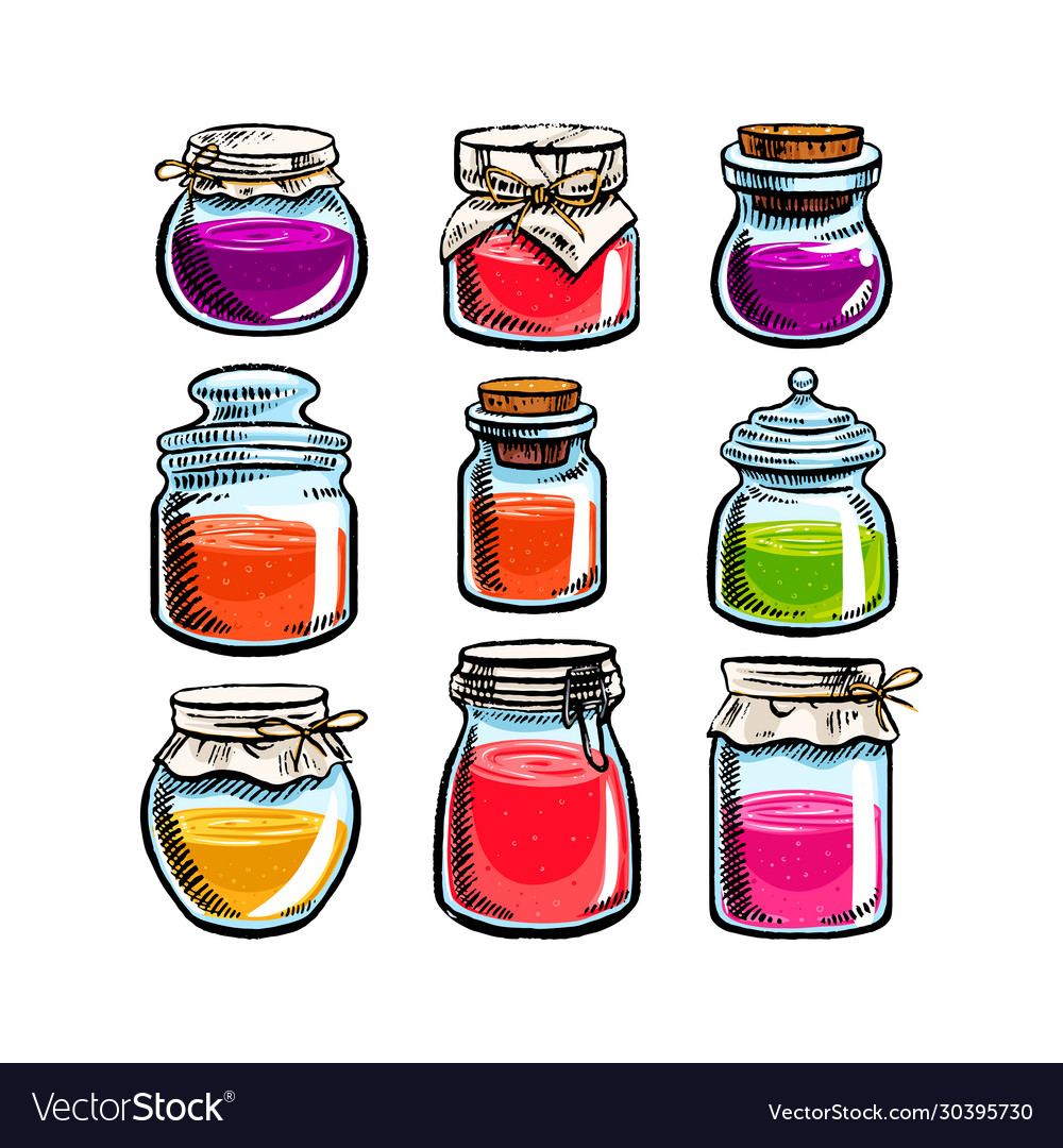 Set different jars vector image Set different jars