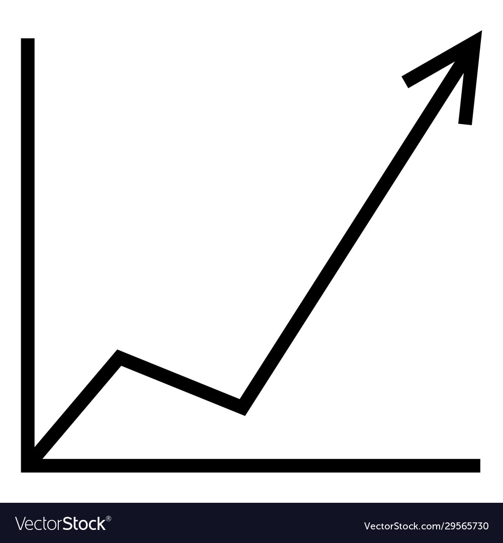 Single analitic icon - increasing graph Royalty Free Vector