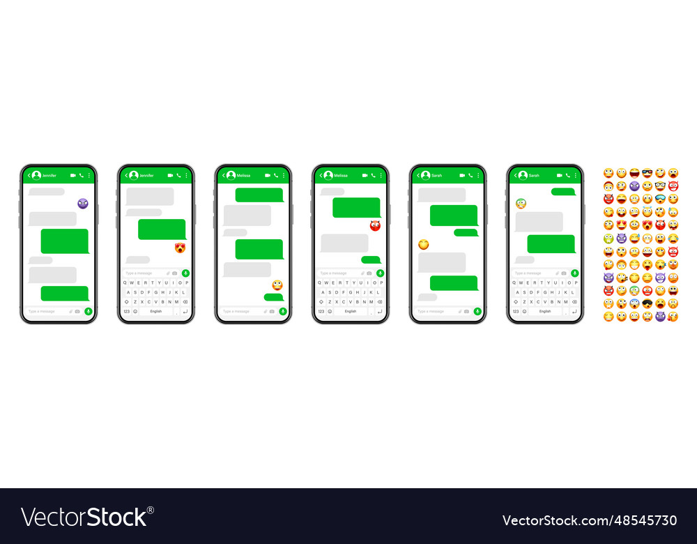 Smartphone messaging app user interface design Vector Image