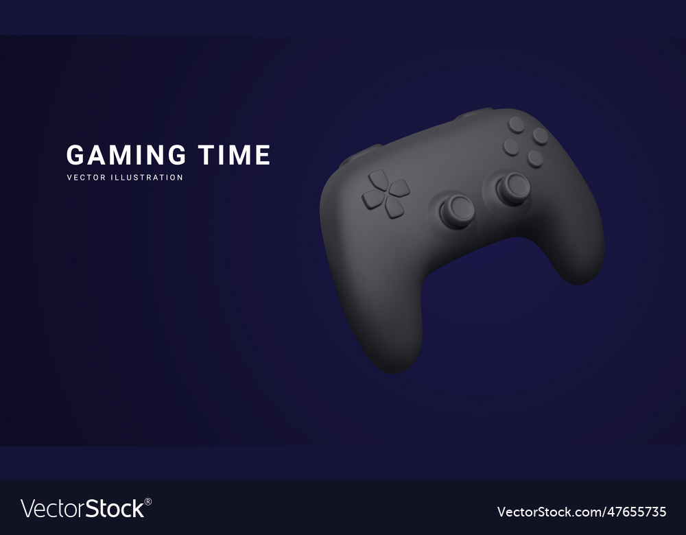 3d realistic gamepad isolated on dark background vector image 3d realistic gamepad isolated on dark background