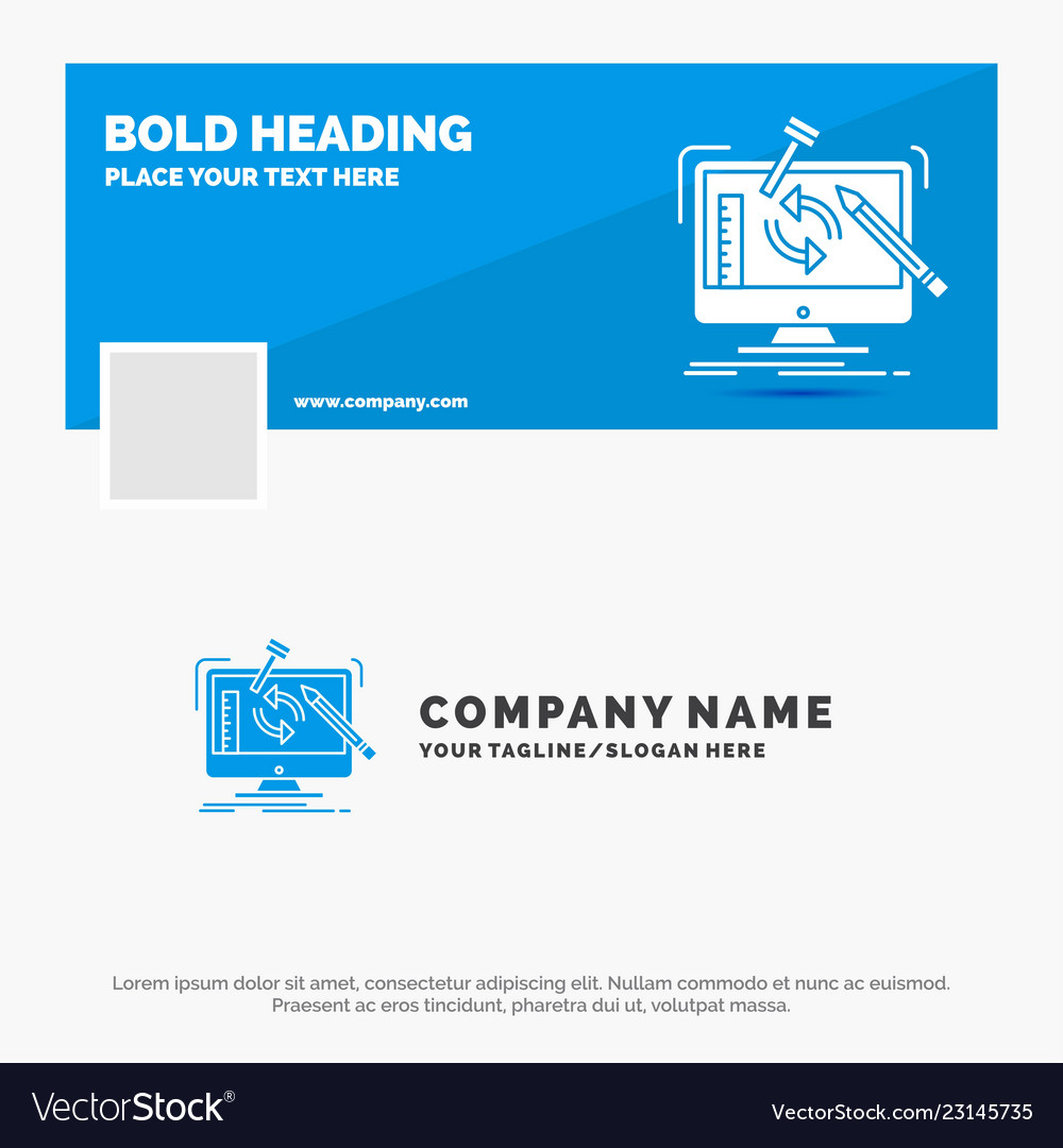 Blue business logo template for engineering