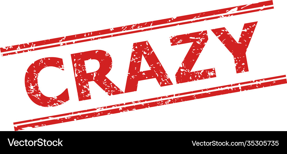 Crazy stamp seal with distress surface and double Vector Image