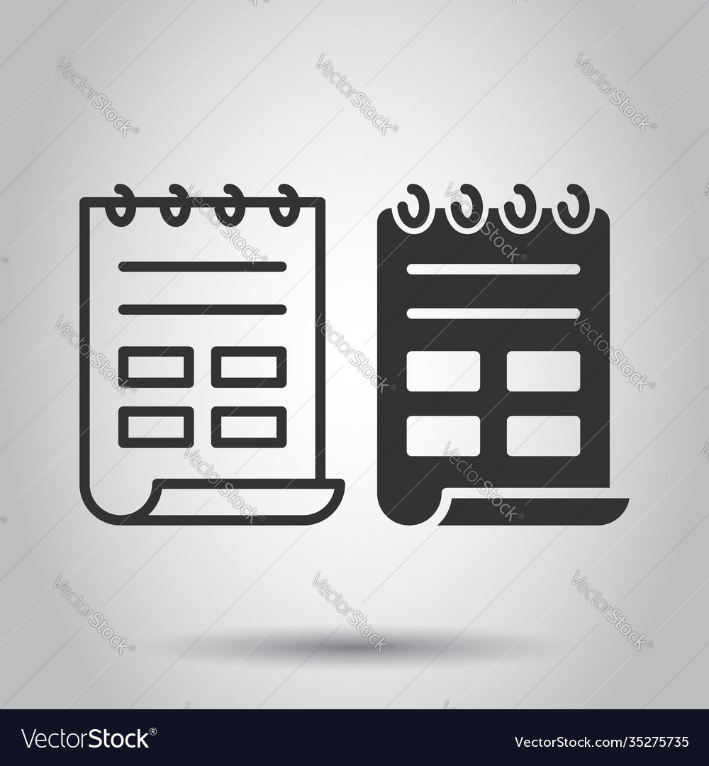 Document note icon in flat style paper sheet