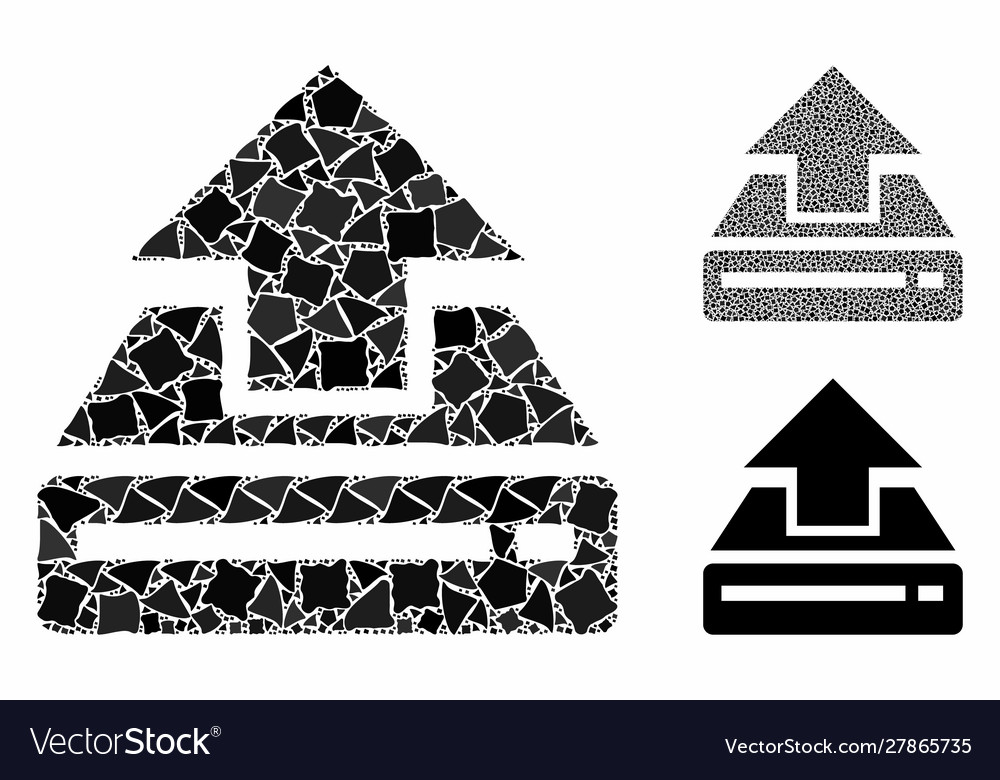 Drive upload composition icon uneven items vector image Drive upload composition icon uneven items