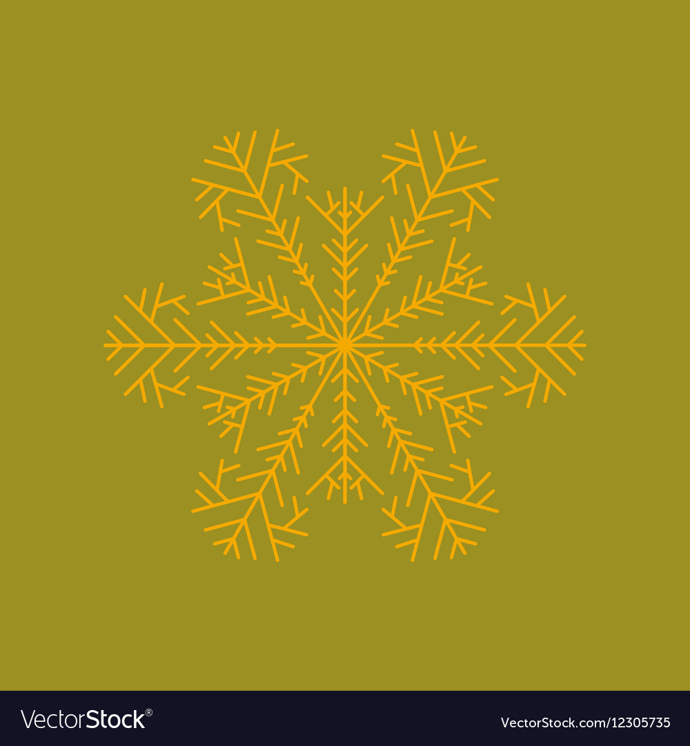 Flat on background of snowflake