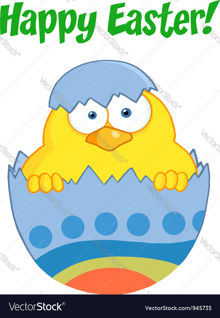 Happy Easter Chick Royalty Free Vector Image - VectorStock