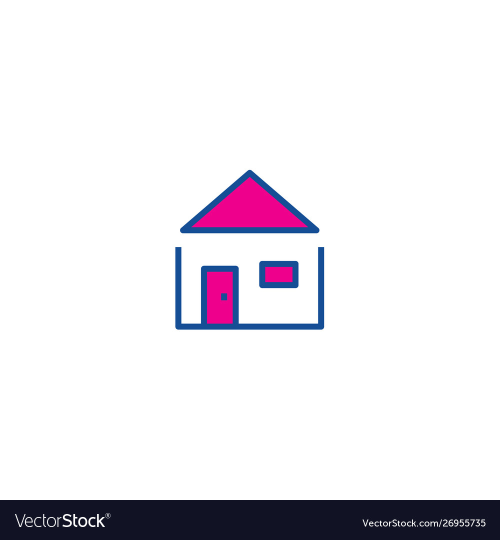 Home thin line color icon for web and user
