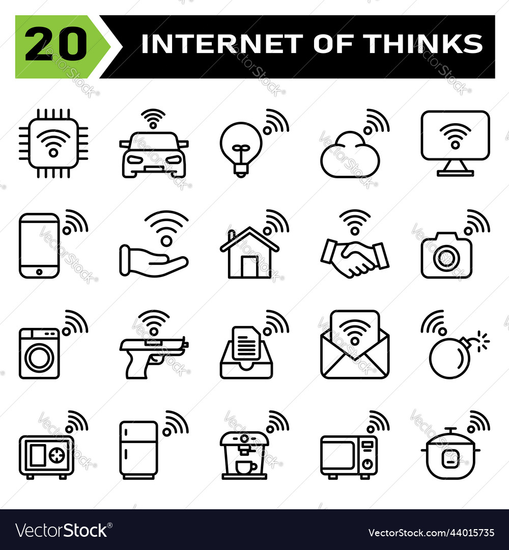 Internet of things icon set include chip