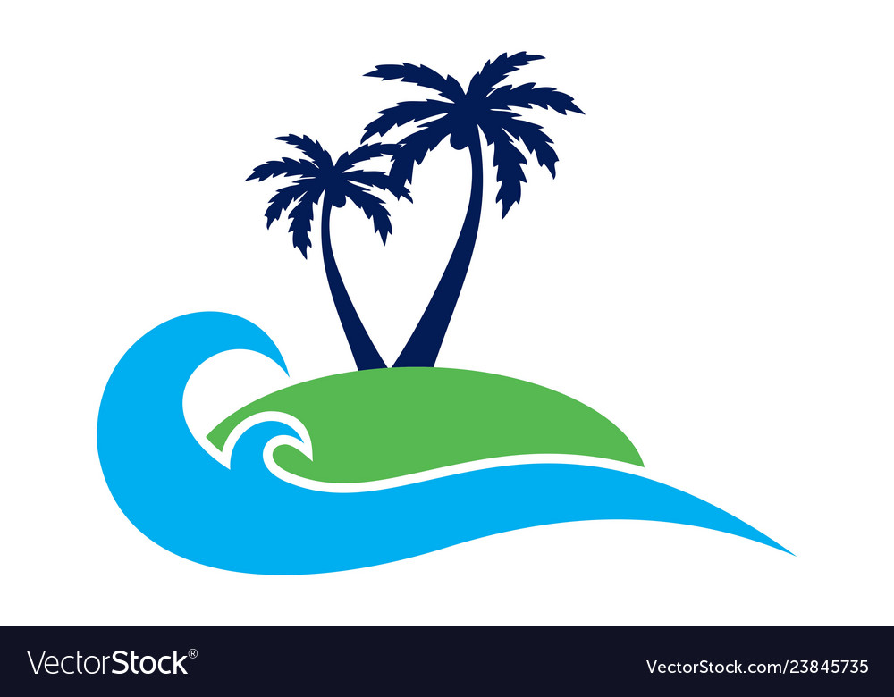 Island concept archipelago logo icon Royalty Free Vector