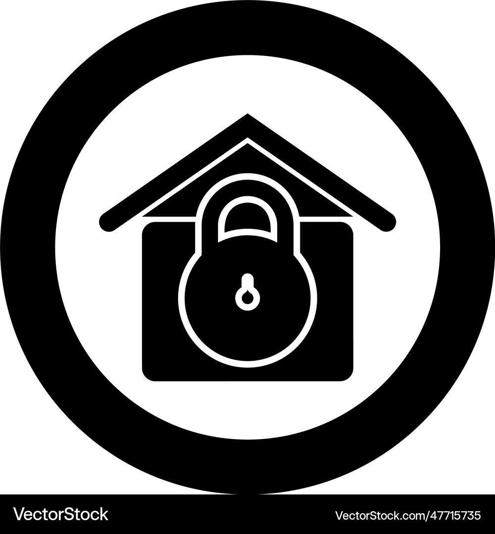 Lock house home protection with locked padlock Vector Image