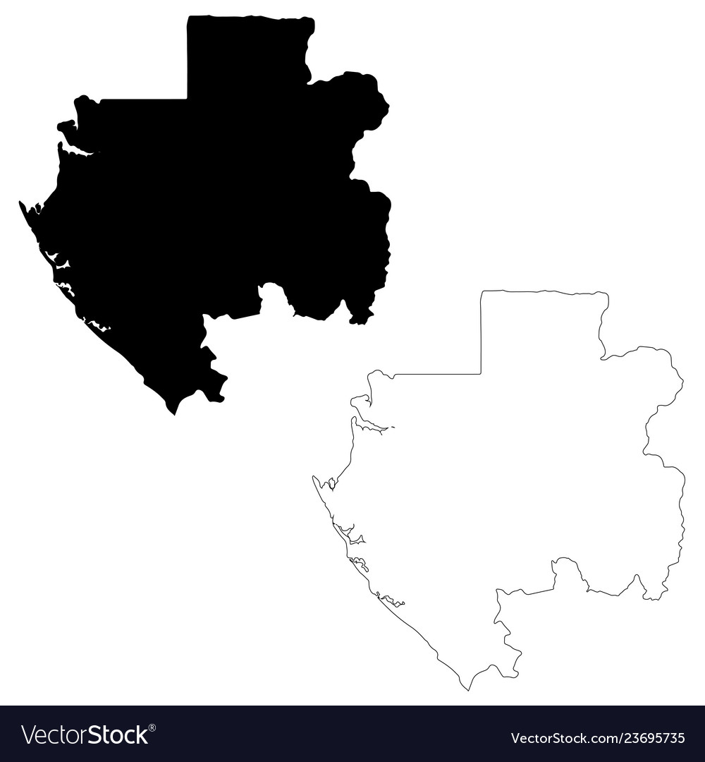 Map gabon isolated black