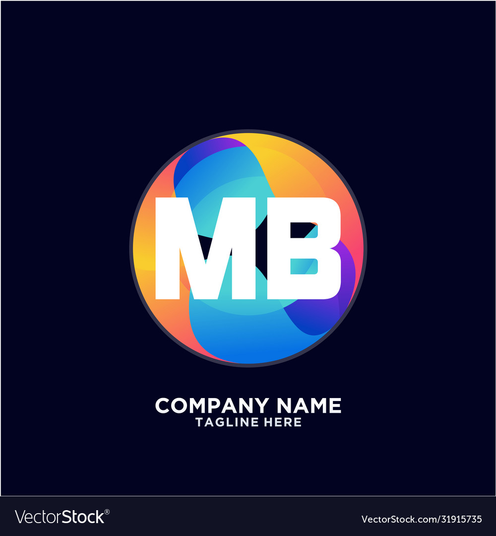Mb initial logo with colorful circle template