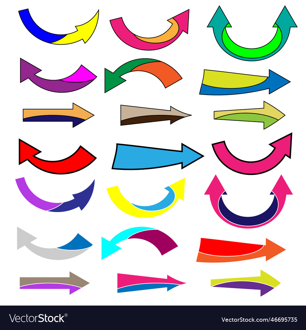 Set of colorful arrow icons Royalty Free Vector Image