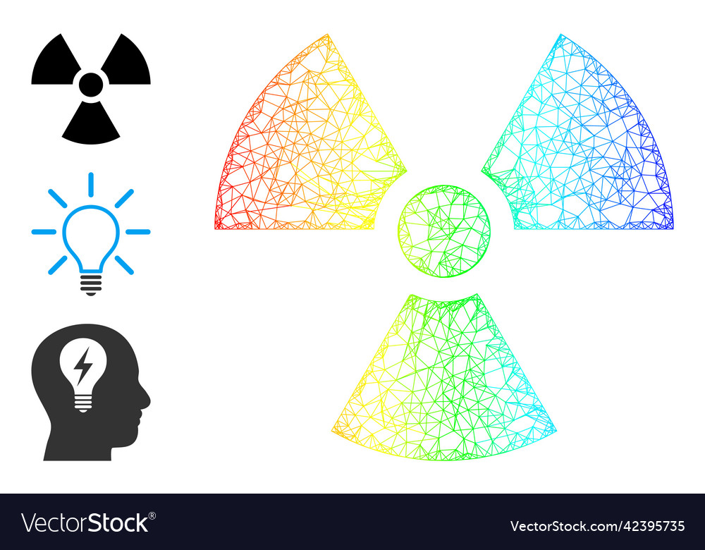 Spectral gradient network mesh radioactivity icon
