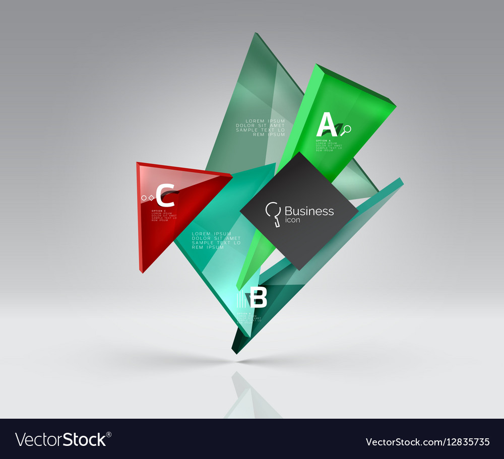 Triangle layout business template infographic Vector Image