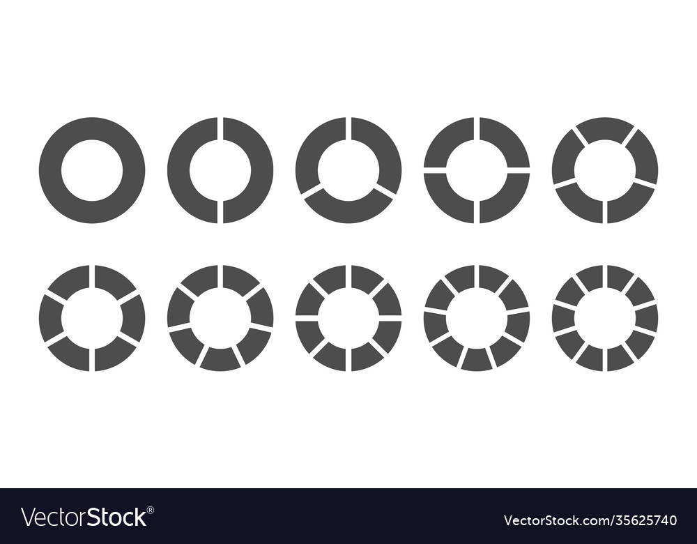 A set pie charts for user interface vector image A set pie charts for user interface