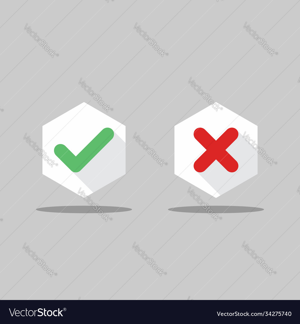 Check and wrong marks tick cross