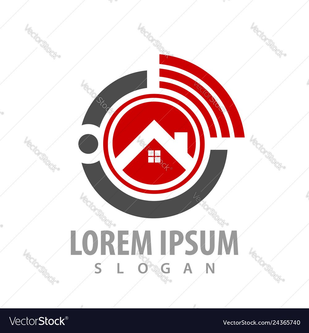Circle house with wifi signal concept design