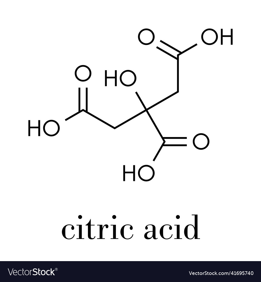 Citric acid molecule common fruit used