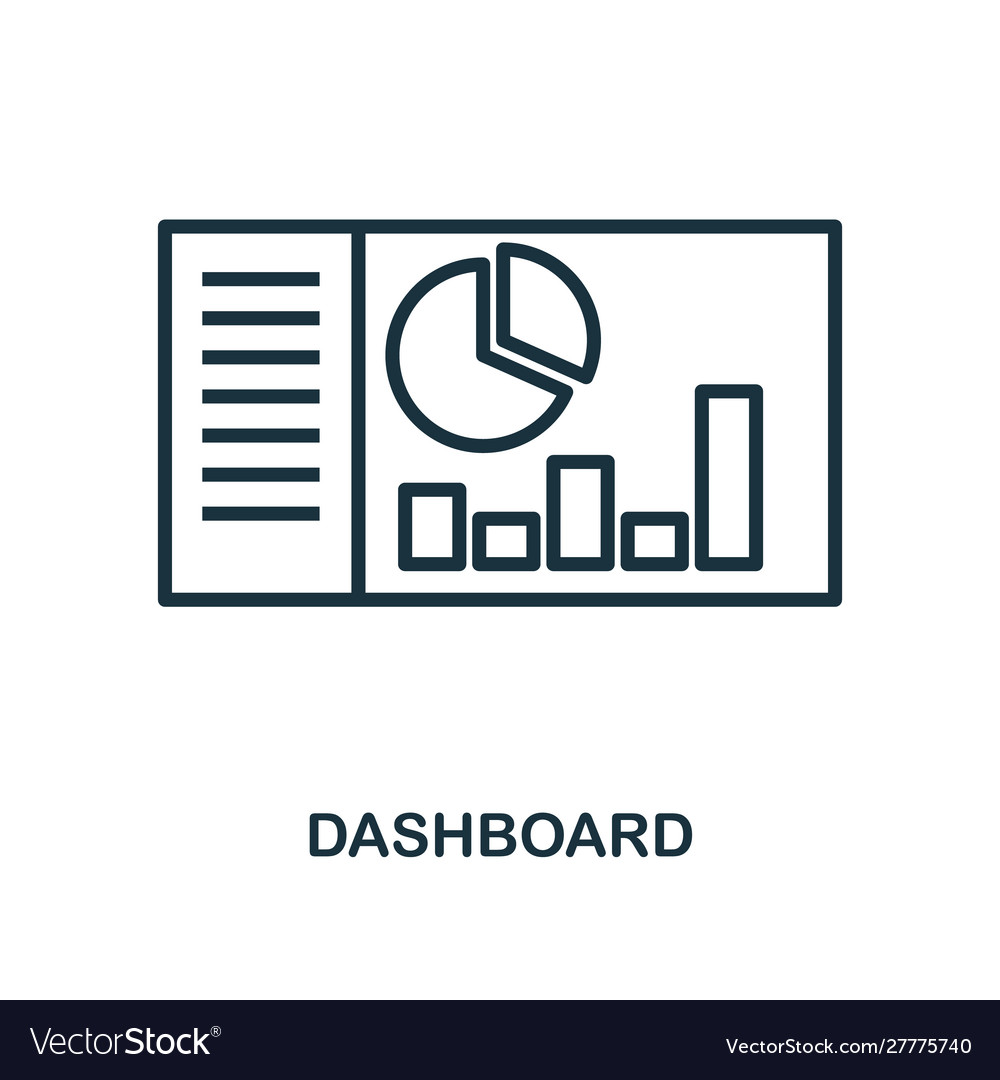 Dashboard-Symbol Umriss Stil dünne Linie kreativ Vector Image Dashboard-Symbol Umriss Stil dünne Linie kreativ