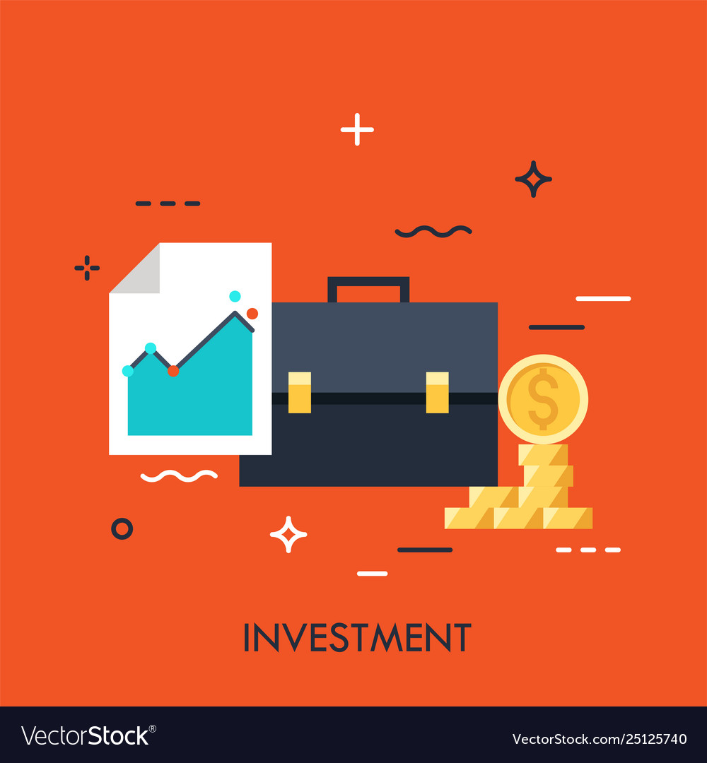 Investment flat concept Royalty Free Vector Image