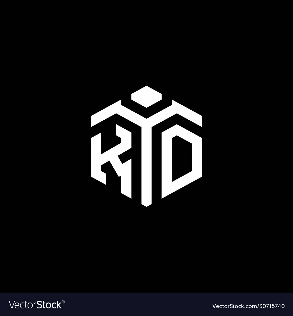 Kd monogram logo with abstract hexagon style vector image Kd monogram logo with abstract hexagon style