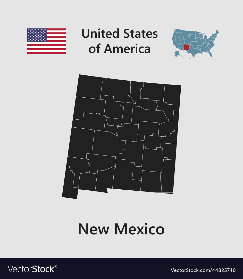 Landkarte State new mexico flag und usa