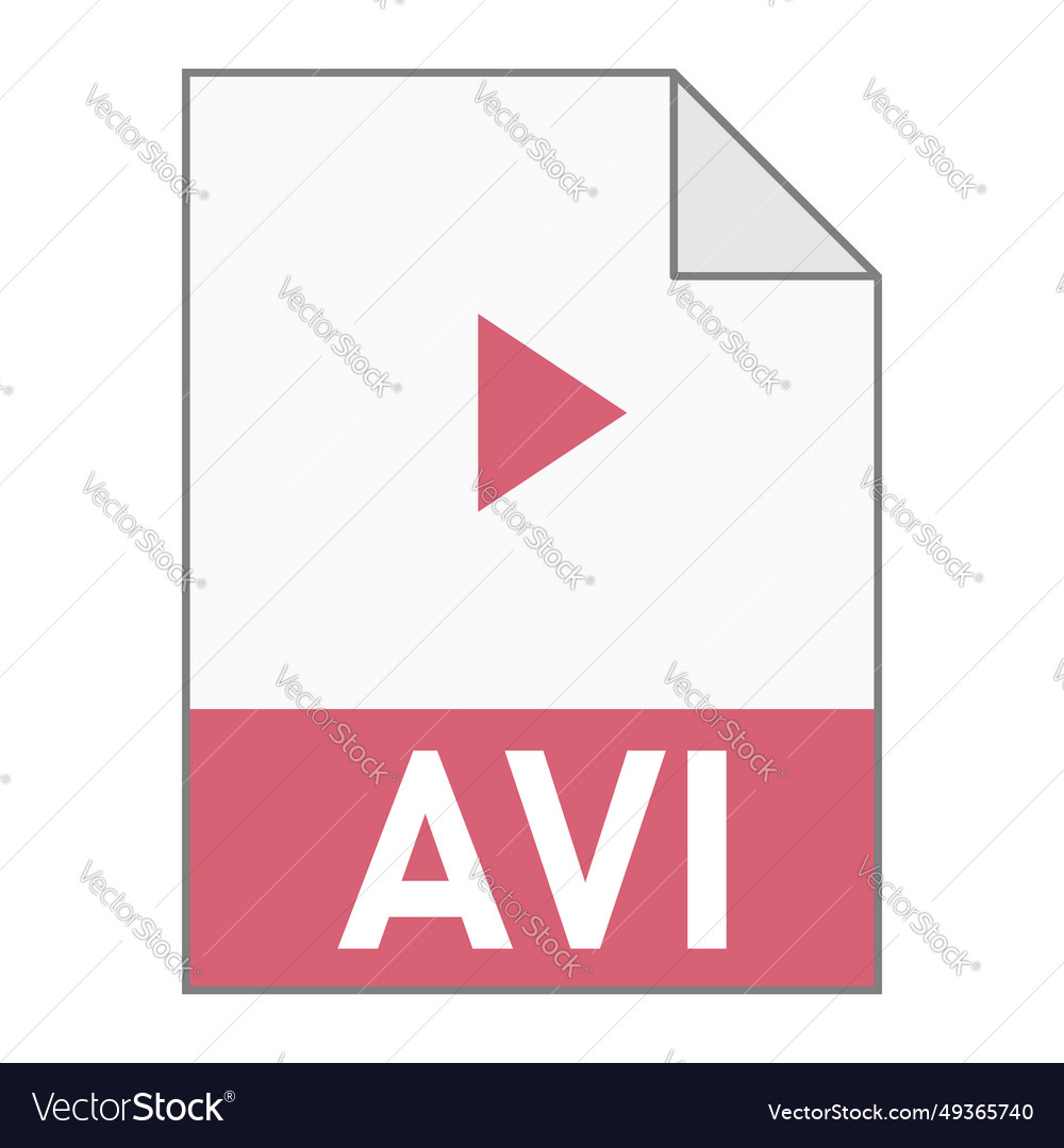 Modern flat design of avi file icon for web vector image Modern flat design of avi file icon for web