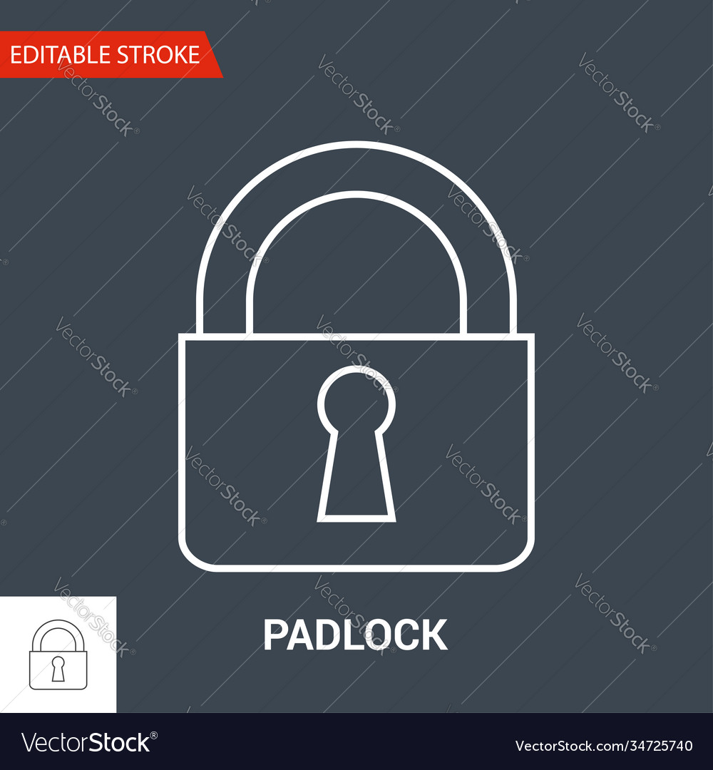 Padlock icon thin line