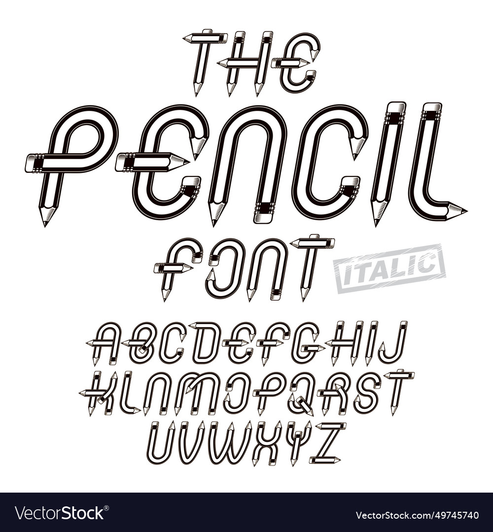 Script trendy alphabet letters set created