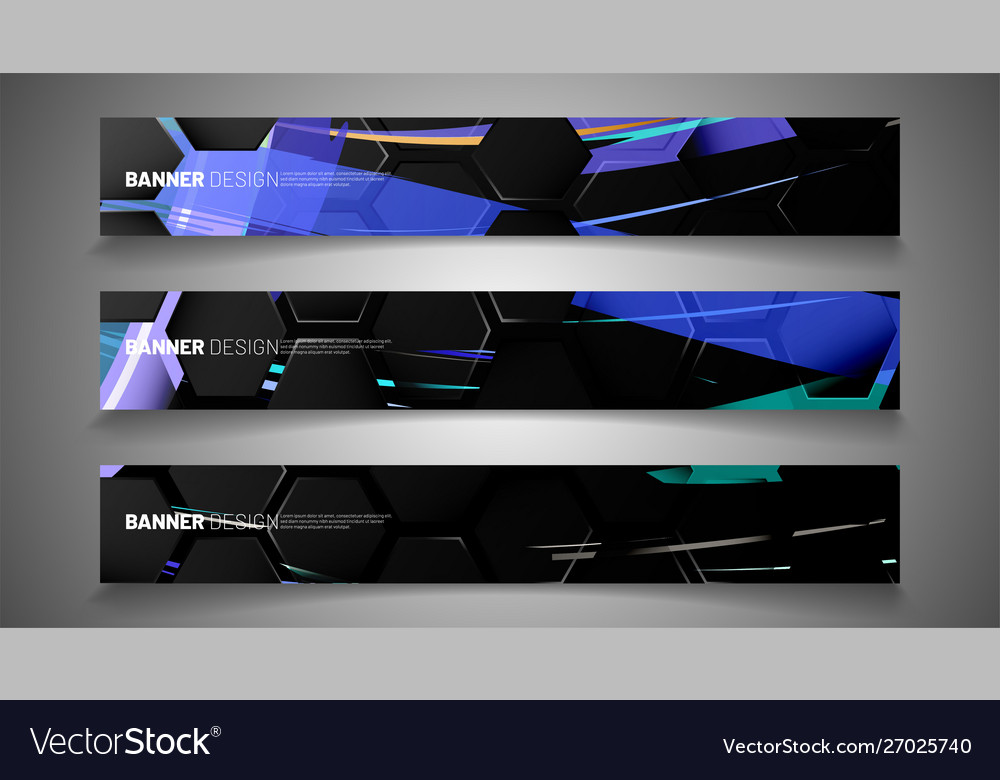 Set background hexagon banner gradient