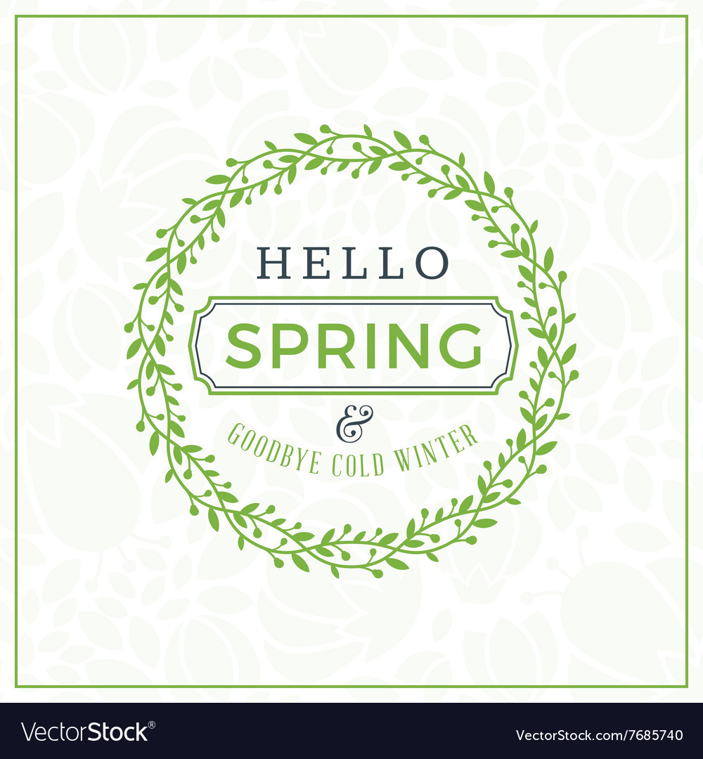 Spring vintage retro style typographic badge