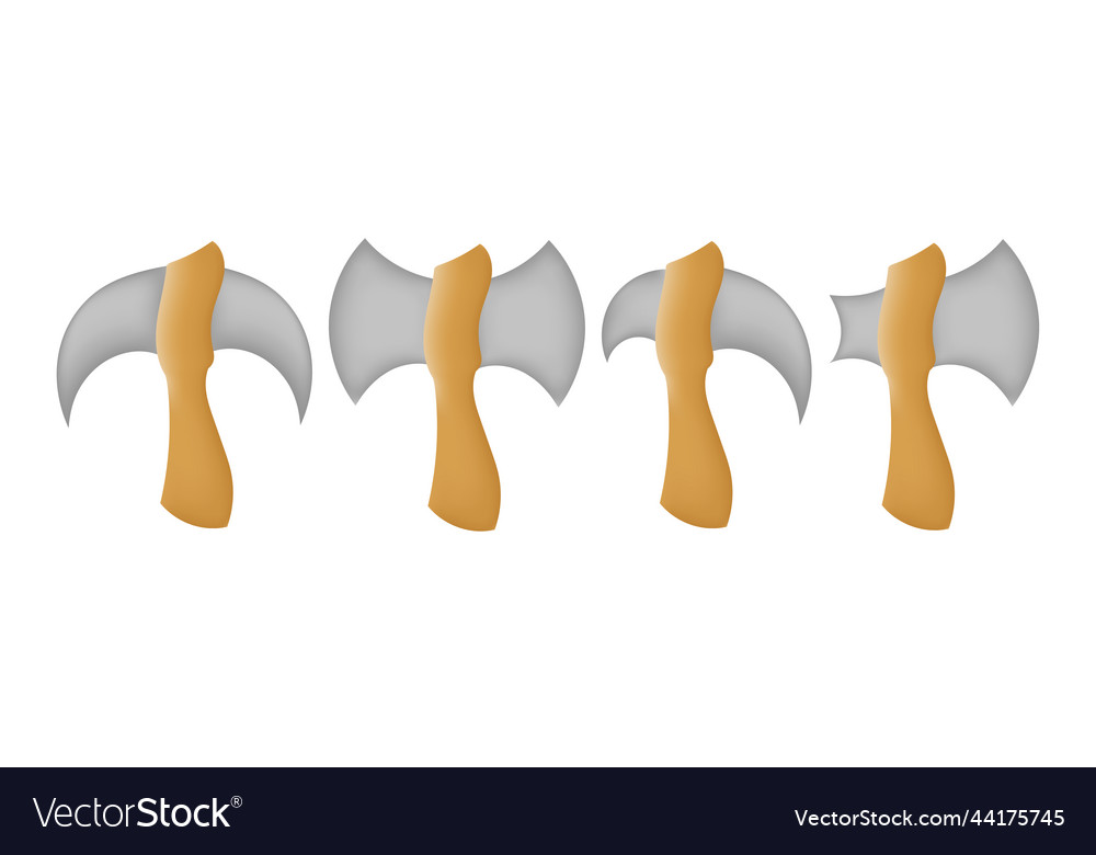 A collection of ax with mesh technique Vector Image A collection of ax with mesh technique