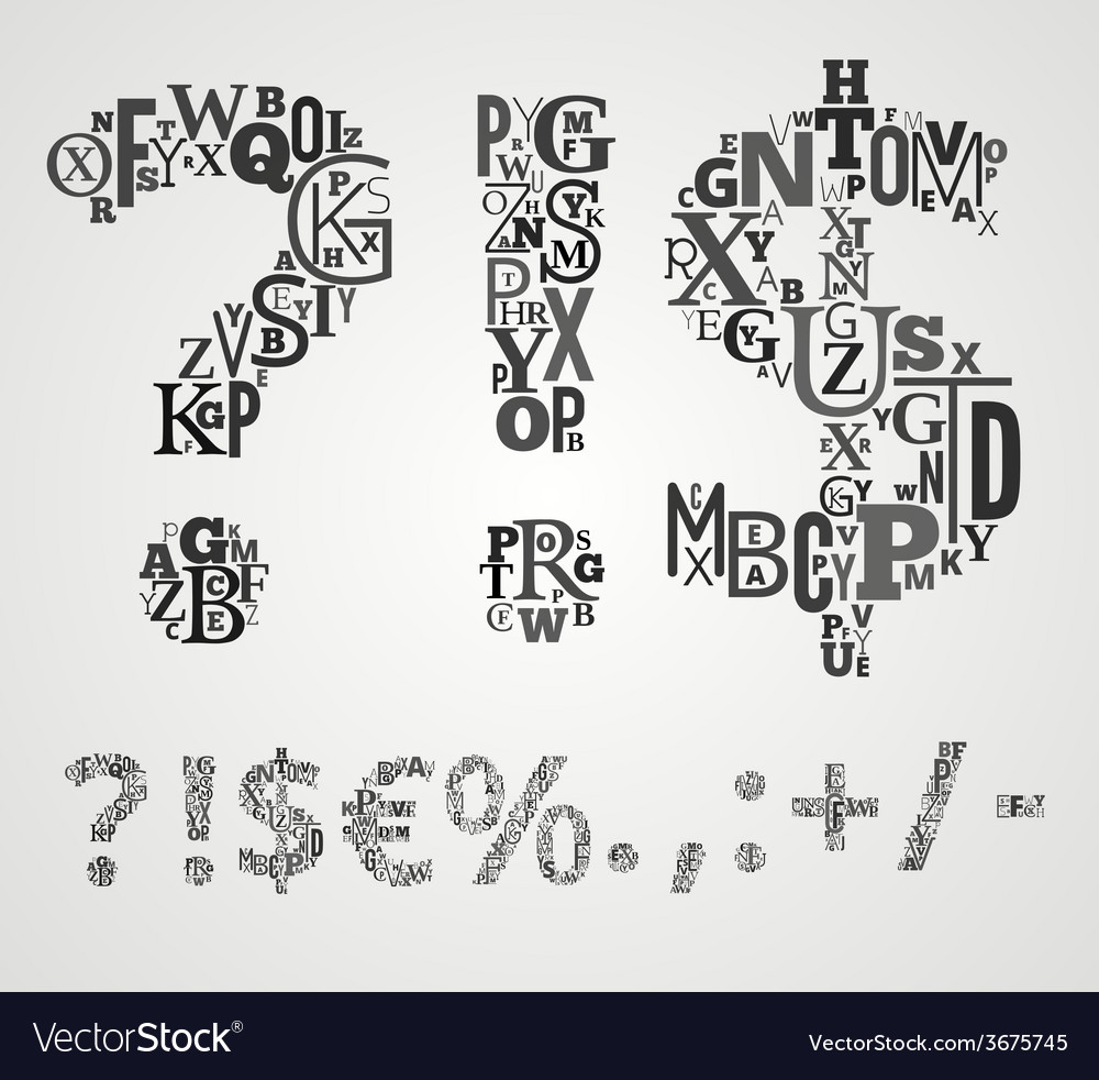 Alphabet symbols set